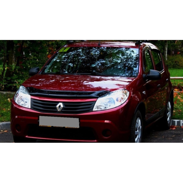 Дефлектор капота мухобойка Renault Sandero 2009- темный (SRESAN0912)