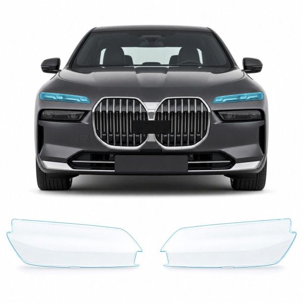 Антигравійна захисна бронеплівка за лекалами для BMW 7 Series G70 2022- оптика (фари та ПТФ)