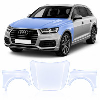 Антигравийная защитная бронепленка по лекалам для Audi Q7 4M 2015-2019 - капот и передние крылья