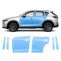 Антигравийная защитная бронепленка по лекалам для Mazda CX-5 KF facelift 2022- зоны дверей и стойки окон