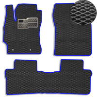 Коврики в салон EVA для Toyota Corolla Е160 / E170 2013-2018 с подпятником Черные-Синий кант 5 шт