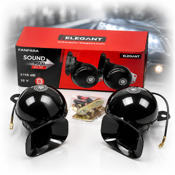 Сигнал автомобильный Elegant Волга 12V улитка 115 мм Черный (100791)