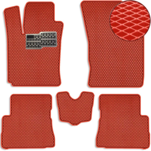Коврики в салон EVA для Hyundai Getz 2005-2008 с подпятником Красные 5 шт
