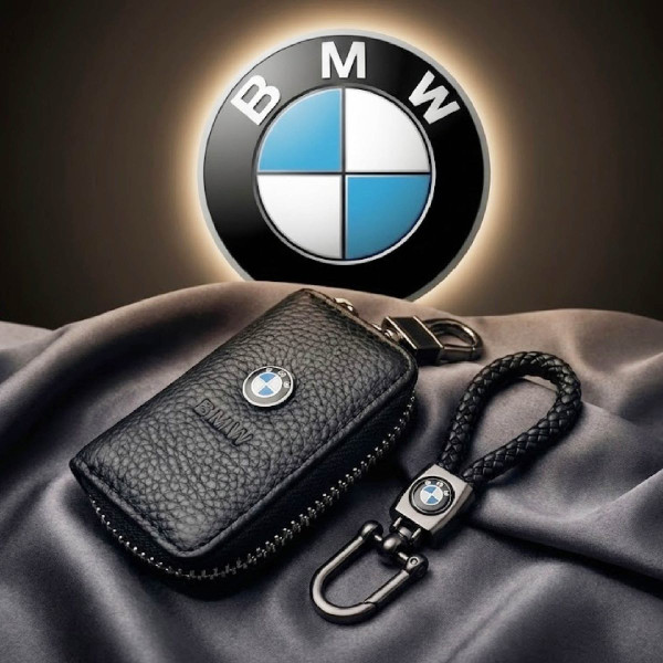Подарунковий набір №5 для BMW / Брелок з карабіном і чохол для автоключів