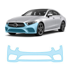 Антигравійна захисна бронеплівка за лекалами для Mercedes-Benz CLS C257 2018-2021 - передній бампер