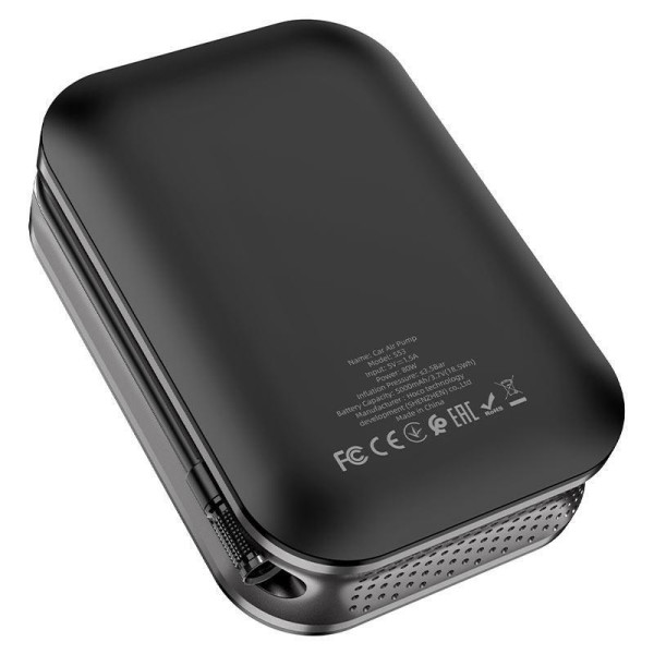 Портативний компресор автомобільний насос Hoco Breeze S53 2500 мАг LED