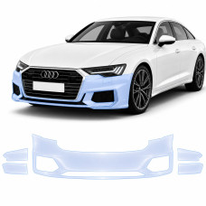 Антигравийная защитная бронепленка по лекалам для Audi A7 C8 2018-2022 - передний бампер