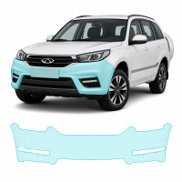 Антигравийная защитная бронепленка по лекалам для Chery Tiggo 3 II facelift 2020- передний бампер