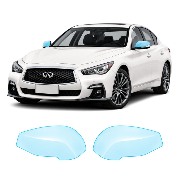 Антигравийная защитная бронепленка по лекалам для Infiniti Q50 V37 facelift 2018-2023 - зеркала