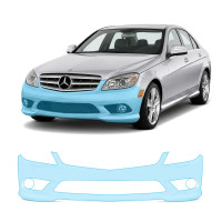Антигравийная защитная бронепленка по лекалам для Mercedes-Benz C-Class W204 2007-2011 - передний бампер