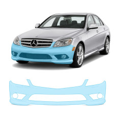 Антигравийная защитная бронепленка по лекалам для Mercedes-Benz C-Class W204 2007-2011 - передний бампер