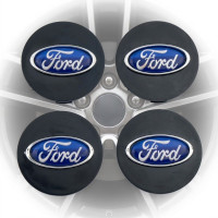 Колпачки на литые диски Ford 60х55 мм / Черно - Синие 4 шт