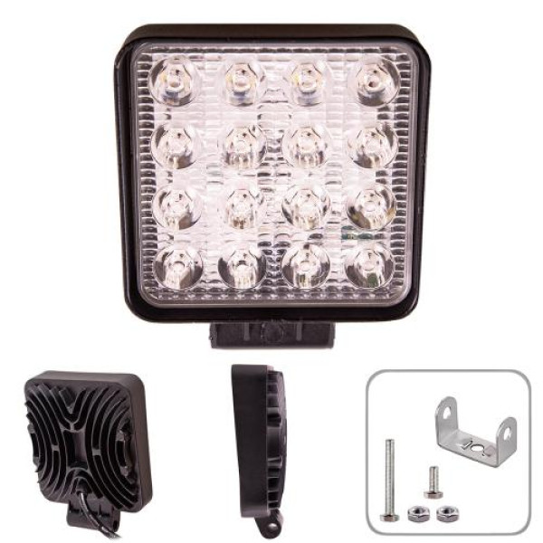 LED Додаткова Фара 110x110x72 мм 48W 6000К 9-36V (WLP-48328)