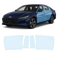 Антигравийная защитная бронепленка по лекалам для Hyundai Elantra CN7 2020-2023 - зоны дверей и стойки окон