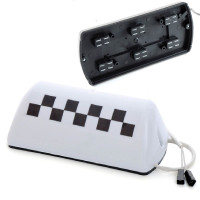 Фишка такси с подсветкой 12V на магните Шашки Белые