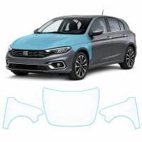 Антигравійна захисна бронеплівка за лекалами для Fiat Tipo II facelift 2021-2024 - капот і передні крила