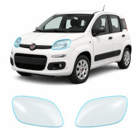 Антигравійна захисна бронеплівка за лекалами для Fiat Panda III 2011-2024 - оптика (фари та ПТФ)
