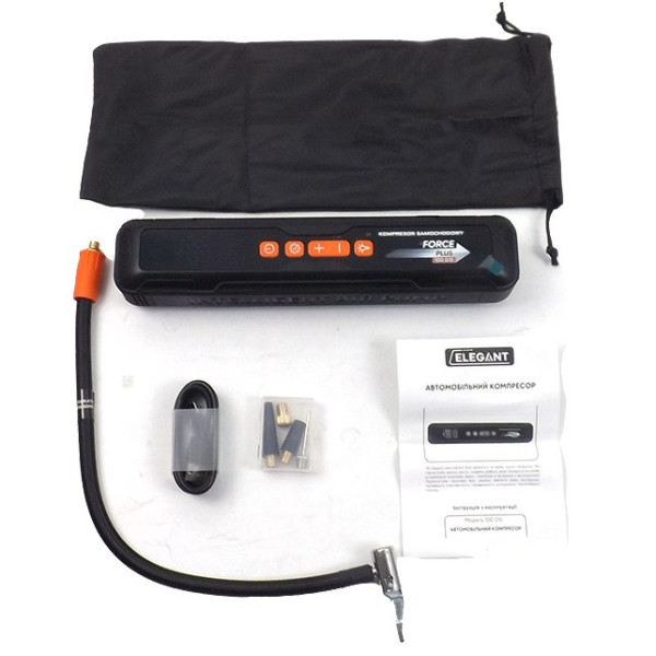 Автомобільний компресор Бездротовий Force PLUS Повербанк 12V 6000 mAh 10Атм 4-режиму LED USB 5V-2.4A (EL100 015)