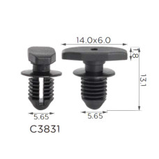 Клипса крепления уплотнительной резинки капота, Volkswagen, Seat (3D0823717) (C3831)