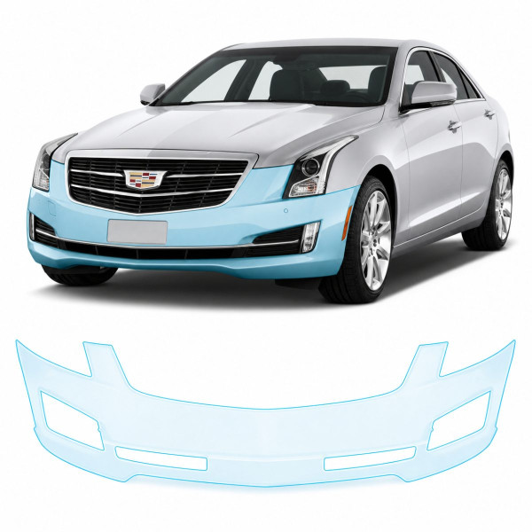 Антигравийная защитная бронепленка по лекалам для Cadillac ATS I 2013-2019 - передний бампер