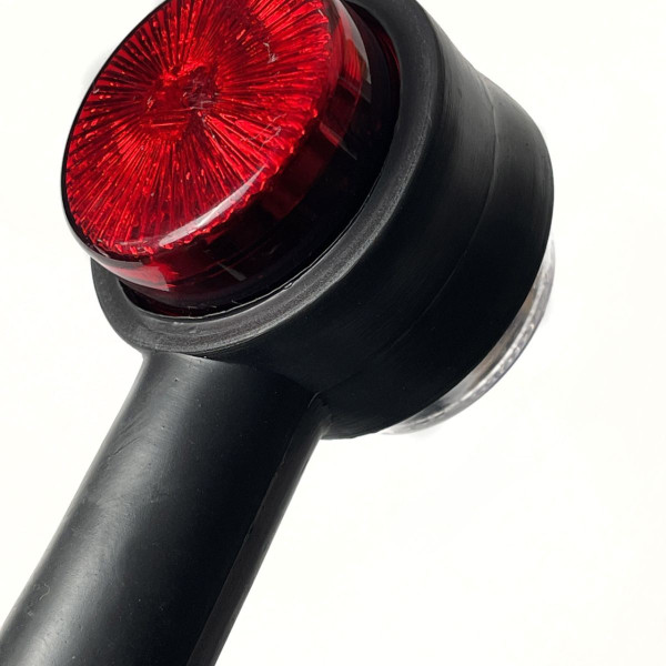 Габаритные огни LED для грузовиков Рожки 12/24V / косой 19 см / 10 диодов / Красный-Белый 2 шт (К 533)