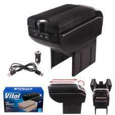 Подлокотник Универсальный Vitol пепельница подстаканник 7 USB Черный (HJ48020B)
