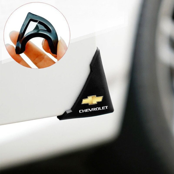 Захист кутів дверей Chevrolet 2 шт Гумові 45х58х47 мм на скотчі Чорні Посилені (протиударні чохли від сколів)
