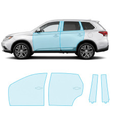 Антигравійна захисна бронеплівка за лекалами для Mitsubishi Outlander GG facelift 2015-2021 - зони дверей і стійки вікон