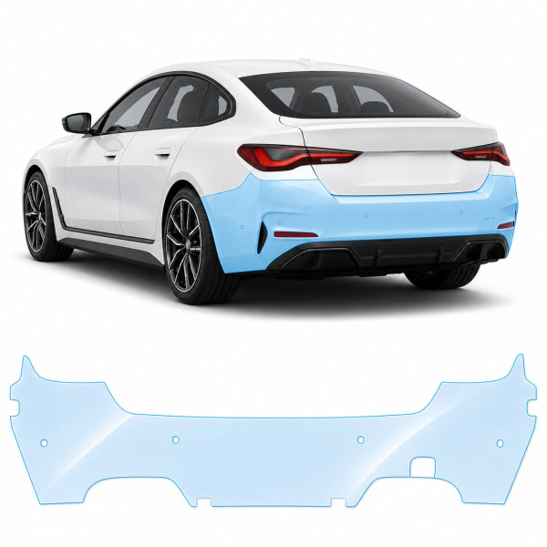 Антигравийная защитная бронепленка по лекалам для BMW i4 G26 2021- задний бампер