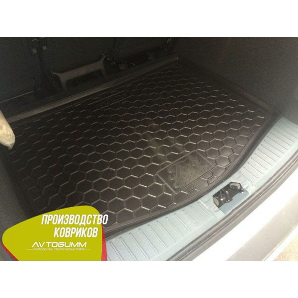 Автомобільний коврик в багажник Ford C-Max 2011- борт 2-3 см Резино - пластик Чорний (Avto-Gumm)