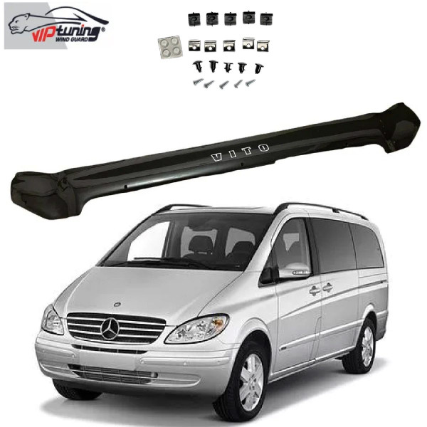Дефлектор капота мухобойка Mercedes-Benz Vito 639 2003-2010 Евро Крепление (Vip Tuning) MRD06