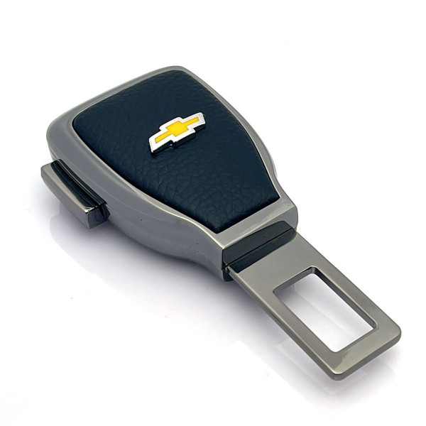 Заглушка переходник ремня безопасности с логотипом Chevrolet Темный хром 1 шт