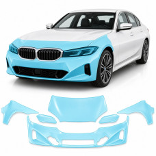 Антигравійна захисна бронеплівка за лекалами для BMW 5 Series G30 facelift 2020-2023 - передня частина авто (капот бампер фари крила)