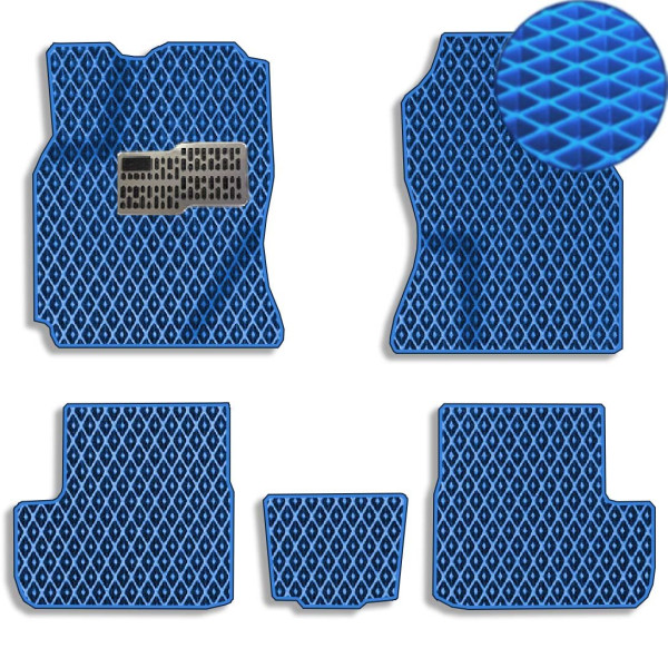 3D Коврики в салон EVA для Toyota RAV 4 CA20W 2000-2005 с подпятником Синие 5 шт