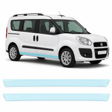 Антигравийная защитная бронепленка по лекалам для Fiat Doblo II 2010-2022 - нижняя зона кузова пороги