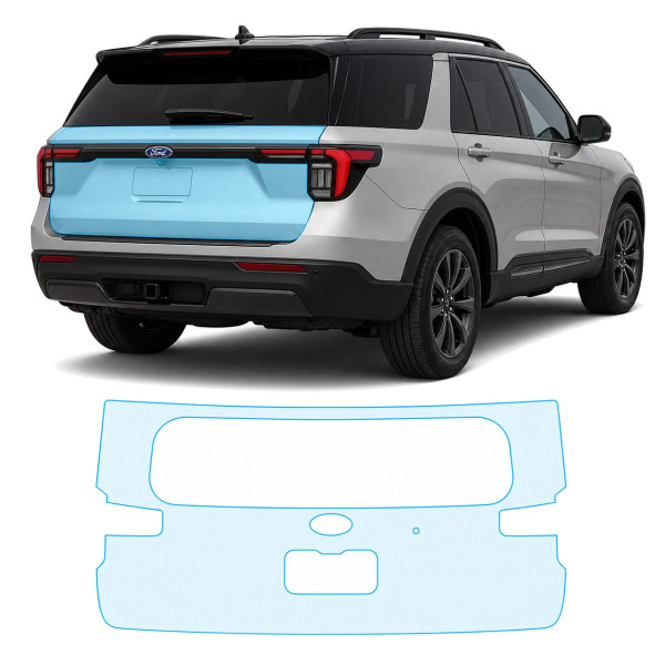 Антигравійна захисна бронеплівка за лекалами для Ford Explorer (US) VI facelift 2024- зона кришки багажника