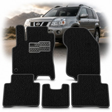 Коврики в салон EVA для Nissan X-Trail (Т-30) 2001-2007 с подпятником Черные 5 шт