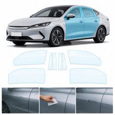 Антигравійна захисна бронеплівка за лекалами для BYD Qin Plus I facelift 2024- зони дверей і стійки вікон