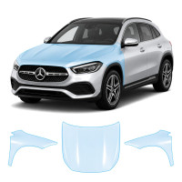 Антигравийная защитная бронепленка по лекалам для Mercedes-Benz GLA H247 2020-2023 - капот и передние крылья
