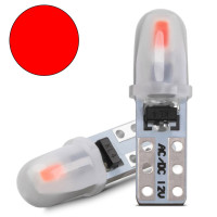 Світлодіод 12V Т5 SMD 2-3014 3D Скло 0,6W 40Lm Червоне світло (№87)