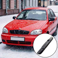 Зимняя накладка на решетку радиатора Daewoo Lanos Глянец Логотип (Voron Glass)