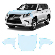 Антигравійна захисна бронеплівка за лекалами для Lexus GX J150 facelift 1 2014-2019 - капот і передні крила