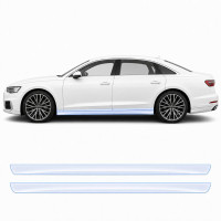 Антигравийная защитная бронепленка по лекалам для Audi A8 D5 2017-2021 - нижняя зона кузова пороги