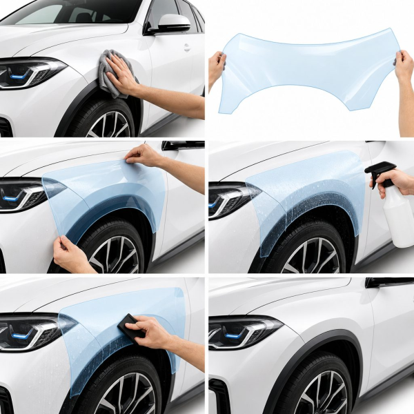 Антигравийная защитная бронепленка по лекалам для BMW iX3 NA5 2025- задние фонари стопы