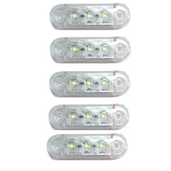 Габарит LED прямоугольный 65х20 мм / 12/24V / 3 диода / Белый 1 шт (MRT 52 К 171)