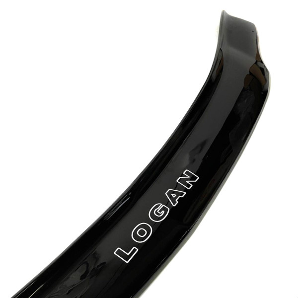 Дефлектор капота мухобойка Renault Logan I 2004-2012 Крепление пластины и скотч Voron Glass