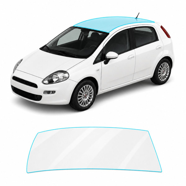 Антигравийная защитная бронепленка по лекалам для Fiat Punto (Grande Punto/Punto Evo) III 2005-2018 - зона крыши