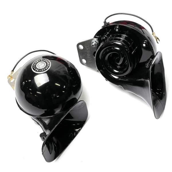 Сигнал автомобильный Elegant Волга 12V улитка 115 мм Черный (100791)