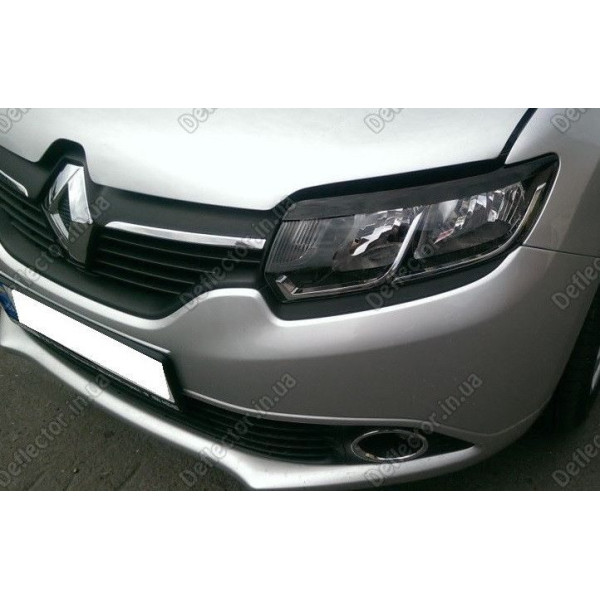Вії фар Fly для Renault Logan 13-\ Sandero 13- широкі Чорні 2 шт