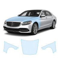 Антигравійна захисна бронеплівка за лекалами для Mercedes-Benz S-Class W222 facelift 2017-2020 - капот і передні крила